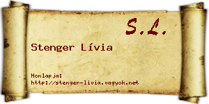 Stenger Lívia névjegykártya